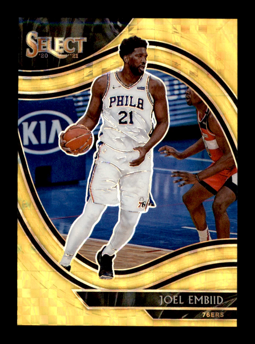 2020-21 Panini Select Joel Embiid Courtside Gold Prizm 1/10 #216 76ers