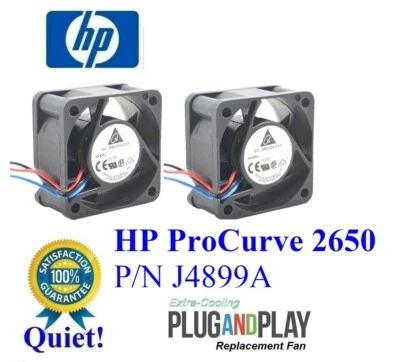 2x Quiet Replacement Fans for HP ProCurve 2650 (P/N J4899A) - Image 1 of 4