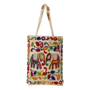 VINTAGE HANDMADE ELEPHANT HIPPIE OOAK HOBO INDIAN SHOULDER BAG PURSE - Picture 1 of 4