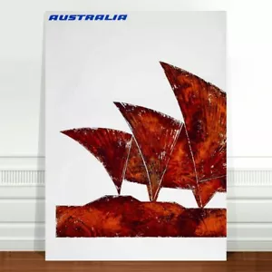 Stunning Travel Poster Art ~ CANVAS PRINT 8x10" Opera house, Sydney Australia - Imagen 1 de 1