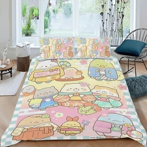 Sumikko Gurashi 3-teiliges Bettwäsche-Set Bettbezug-Sets Jahreszeiten für Kinder leicht - Bild 1 von 6