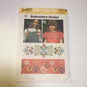Simplicity 6487 Transfer for Embroidery Flowers - Picture 1 of 3
