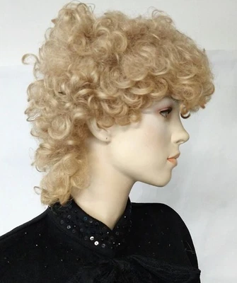 ¡Es una peluca! Mujeres Kanekalon Advance Modacrílico Fibra Corto Rubio Rizado Japón Foto 1 de 4