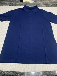Hanes Navy Blue Polo Collared School Uniform Shirt Youth Size Large Chest 34” - Picture 1 of 14
