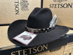 Stetson Herren 4X gebrochene Schleife Büffel Filz Schokolade Cowboy Hut-MADE IN USA. - Bild 1 von 8