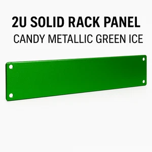 Panneau rack 2U vert bonbon glace - Façade en acier massif 19" - Finitions personnalisées ! - Photo 1/4