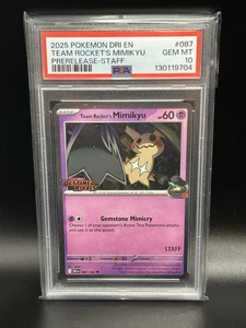 TEAM ROCKET'S MIMIKYU Destined Rivals Prerelease Staff Promo 087/182 HOLO PSA 10 - Bild 1 von 2