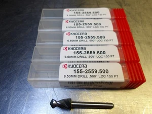 5 ¡NUEVO! Taladro con punta de carburo Kyocera 6,50 mm 2FL 1/8 SHK 1-1/2"OAL 155-2559.500 - Imagen 1 de 5