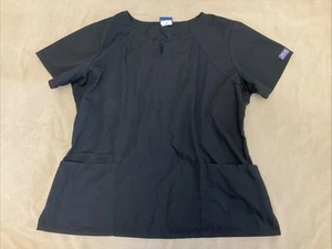 Blusa Médica Cherokee Workwear Negra Sólida para Mujer Estilo XL 4824 Espalda Elástica - Imagen 1 de 4