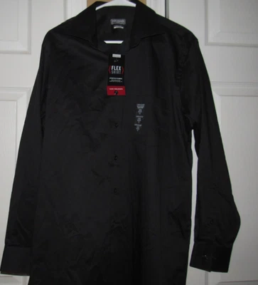 NWT New VAN HEUSEN Men's 15 1/2 33 Black Dress Shirt Flex Regular Fit - Image 1 of 4