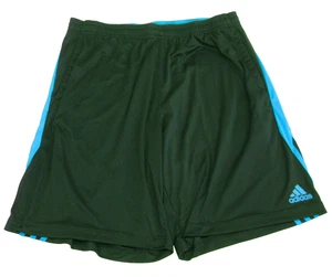 ADIDAS Men's (Size XL) Black Blue Athletic Logo Shorts ClimaLite Pockets Sports - Picture 1 of 4