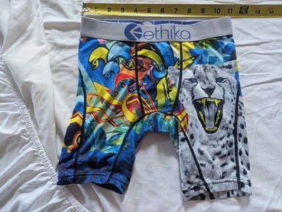 Calzoncillos boxer M para hombres niños ética leopardo de las nieves gato arte colorido ataque divertido Foto 1 de 2