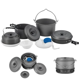 24/12/9/4 Pcs Camping Cookware Mess Kit Nonstick Backpacking Cooking Set Ligh... - Picture 1 of 7