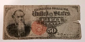 1869 Collector's Item 50c US Fractional Currency Fourth Issue Francis Spinner - Picture 1 of 10