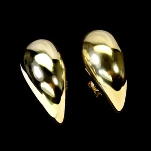 925 Sterling Silver Earrings 14K Yellow Gold Plate Gemstone Jewelry 23x12mm - Picture 1 of 13