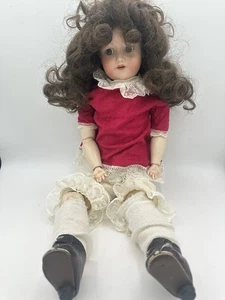 Antike deutsche Biskuit 25 Zoll Armand Marseille 390 A 5 m Puppe blaue Augen lesen - Bild 1 von 7