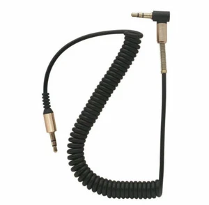Right Angle Car Audio Headphone Jack Male to Male Aux BLACK Cable 3.5mm OMAD A23 - Picture 1 of 1