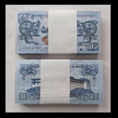 LOT 100 PCS,Bhutan 1 Nurt Rum banknote，2016years /UNC FREE SHIPPING - Image 1 of 2