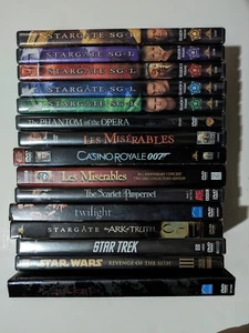 Lot of 15 DVDs, Twillight, Les Miserables, Stargate, Star Wars, Star Trek, etc. - Picture 1 of 7