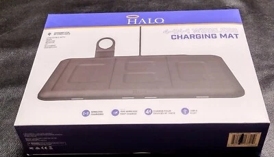 New HALO Universal Wireless 4-in-1 Charging Mat with Apple Watch Holder Silver - Image 1 of 2
