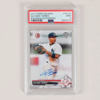 2017 Topps Holiday Gleyber Torres Graded RC Card #TH-GT Bowman AUTO 55/65 - P... - Image 1 of 2