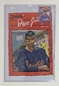 1990 Donruss Dave Justice Original Aquarell Gemälde 1/1 Andy Friedman signiert - Bild 1 von 3