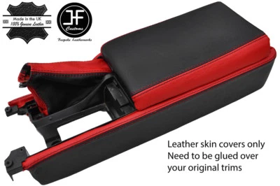 CONSOLA DE CUERO NEGRO Y ROJO + REPOSABRAZOS + FUNDAS DE FRENO DE MANO PARA NISSAN 300ZX 90-96 Foto 1 de 2