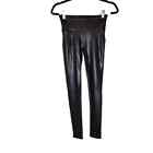 Spanx Leather Look Black Leggings Size Small