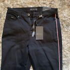 RE Stitch By Paper Stitch Ladies Black Jeans With Red & White Piping Size 30