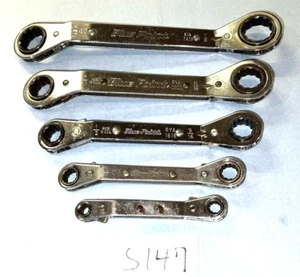 SNAP-ON TOOLS 5 PIECE SAE. 25 DEGREE OFFSET RATCHETING BOX END WRENCHES 12 POINT - Picture 1 of 15