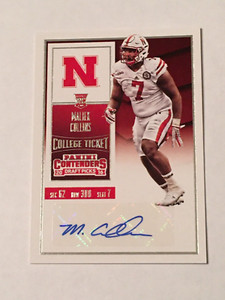 MALIEK COLLINS CONTENDERS AUTOGRAPH AUTO RC NEBRASKA CORNHUSKERS DALLAS COWBOYS