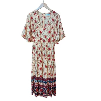 Maxi Vestido Faithfull the Brand by Anthropologie Floral Cuello en V Bohemio Talla S Foto 1 de 4