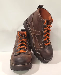 Vtg American Eagle Boots Womens Size 7 AE Leather Chunky Y2K 90s Lace Up READ - Picture 1 of 13