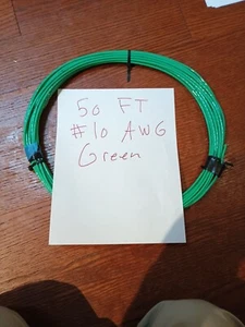 50ft #10 Awg Wire Green Thhn Copper Stranded Single Conductor Southwire - Imagen 1 de 2