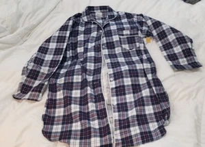 Vintage Nachthemd Murphy Co 100 % Baumwolle Flanell kariert Medium neu Originaletikett USA - Bild 1 von 5