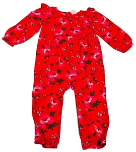 Tuta da gioco GAP bambina manica 3/4 cotone rosso fiorito 18-24 mesi prezzo consigliato £19,99 - Foto 1 di 4