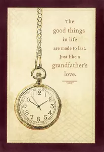 Tarjeta de FELIZ CUMPLEAÑOS amorosa PARA ABUELO, reloj de bolsillo por Hallmark + sobre - Imagen 1 de 5