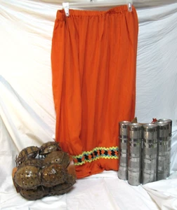 Native American Traditional Women's Seminole Patchwork Orange Skirt 3X-4X - Picture 1 of 8