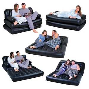 Bestway MULTI-MAX 5-in-1 INFLATABLE DOUBLE SOFA LOUNGER AIR COUCH, Black - Picture 1 of 8