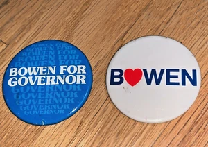 1972 INDIANA GOVERNOR RACE - OTIS BOWEN Campaign Pin Lot of 2 - Picture 1 of 5