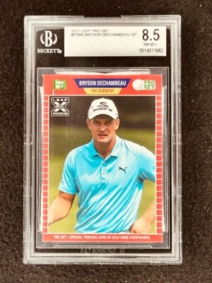 Bryson DeChambeau CIENTÍFICO IMPRESIÓN CORTA 2021 Leaf Pro Set Tarjeta de Novato RC BGS 8.5 Foto 1 de 2