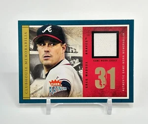Maglietta 2004 Fleer Platino Greg Maddux Gioco Usata Indossata Atlanta Braves Memorabilia - Foto 1 di 2
