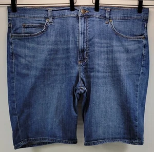 F) Lee Herren Denim dunkle Waschung blau Jeansshorts 10" Schrittlänge Größe 42 - Bild 1 von 10