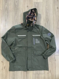Leduntino Men’s XL Green Jacket Find Your Own Way Windbreaker Waterproof Hooded - Picture 1 of 4