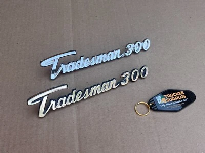 1971-1978 Dodge B-Series B300 Tradesman 300 OE Fender Emblem Badges PAIR - Image 1 of 4