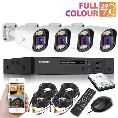 4 Camera CCTV System 4CH DVR  1080P HD Home Outdoor Security Kit with Hard Drive - Image 1 of 4