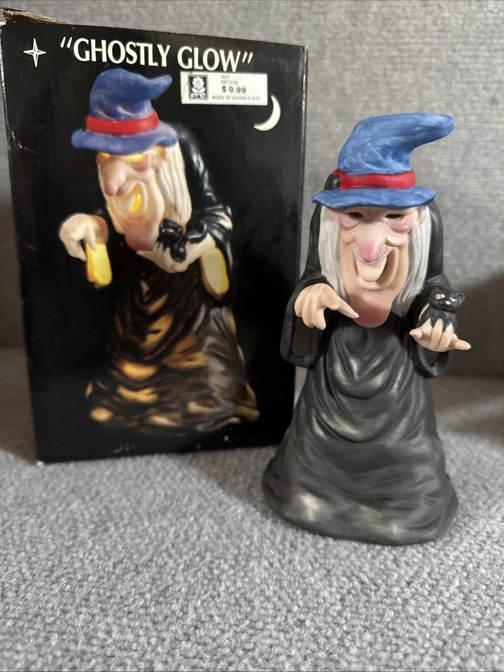 Caja de linterna de vela bruja porcelana brillante fantasmal vintage Frank’s Nursery & Crafts Foto 1 de 4