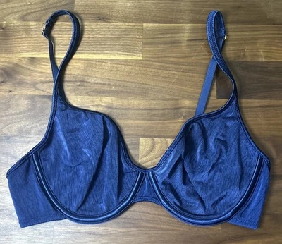 Vtg VANITY FAIR Bra Second Skin Illumination Underwire Bra 34C Blue Unlined - Image 1 of 4