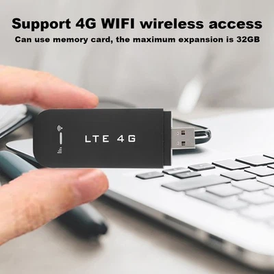4G Wireless Network Card Black Support 32GB Memory Card 100Mbps High Speed USB^ - Image 1 of 4