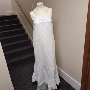 SONOMA Damen-Sonnenkleid weiß 100 % Baumwolle volle Länge gefüttert Gr. SM neu mit Etikett - Bild 1 von 17